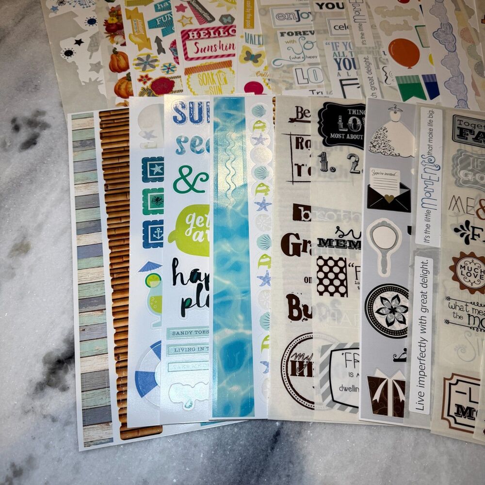 Creative Memories Lot of 50 Mixed New & Partial Sheets Scrapbooking Stickers #2 - Picture 2 of 11